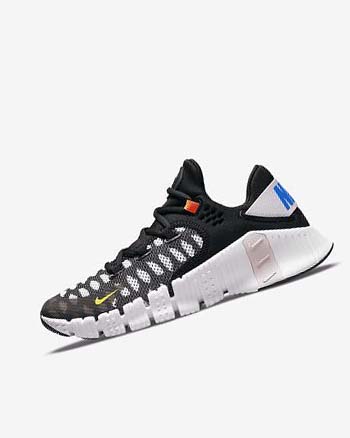 Black / White / Blue / Yellow Women's Nike Free Metcon 4 Training Shoes | CA2844