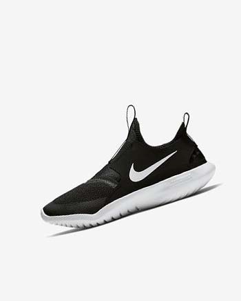 Black / White Boy Nike Flex Runner Running Shoes | CA2879