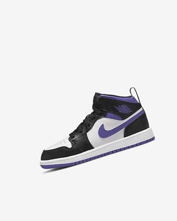 Black / White / Dark Boy Nike Jordan 1 Mid Shoes | CA1129