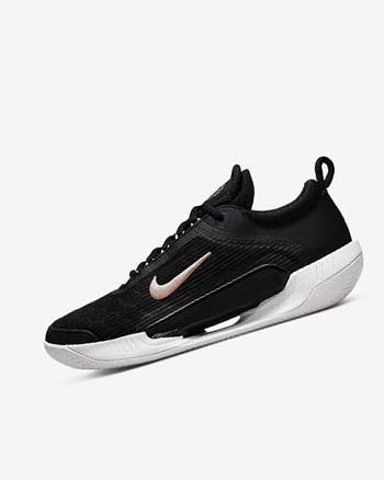 Black / White / Dark Grey / Metal Red Brown Women's Nike Court Zoom NXT Tennis Shoes | CA5485