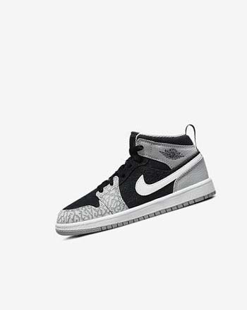Black / White / Light Grey / Red Boy Nike Jordan 1 Mid SE Shoes | CA2364