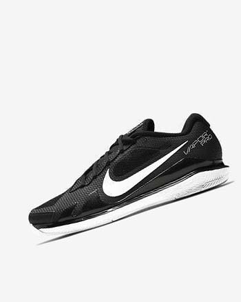Black / White Men's Nike Court Air Zoom Vapor Pro Tennis Shoes | CA5323