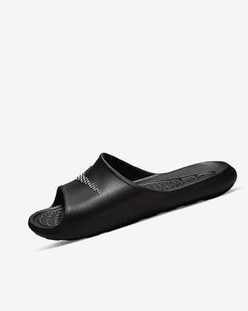 Black / White Men's Nike Victori One Slides | CA4619