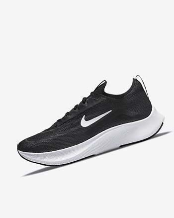 Black / White Men's Nike Zoom Fly 4 Running Shoes | CA3121