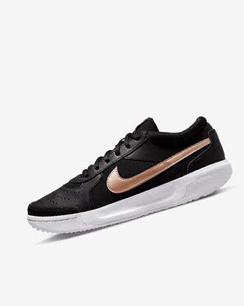 Black / White / Metal Red Brown Women's Nike Court Zoom Lite 3 Tennis Shoes | CA4632