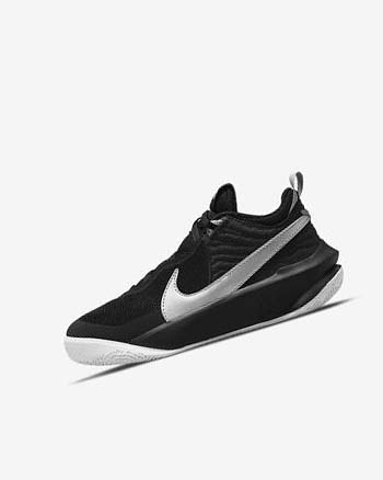 Black / White / Metal Silver Boy Nike Team Hustle D 10 Basketball Shoes | CA4565