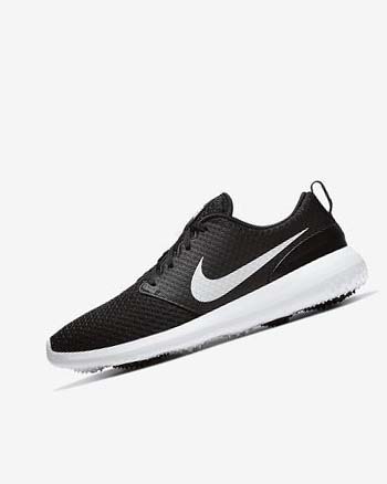 Black / White / Metal White Men's Nike Roshe G Golf Shoes | CA3147