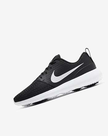 Black / White / Metal White Women's Nike Roshe G Golf Shoes | CA4867