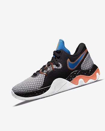 Black / White / Orange / Light Blue Men's Nike Renew Elevate 2 Basketball Shoes | CA2339