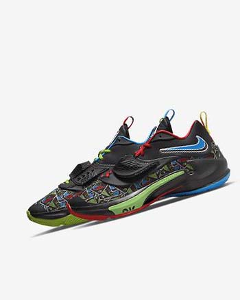 Black / White / Red / Green Women's Nike Zoom Freak 3 Basketball Shoes | CA4990