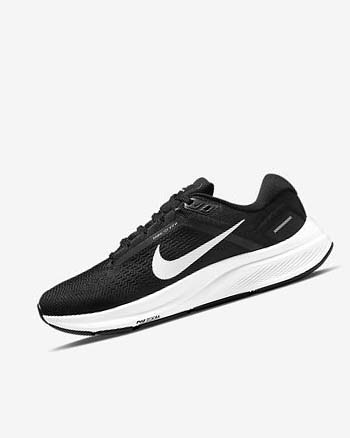 Black / White Women's Nike Air Zoom Structure 24 Running Shoes | CA4985