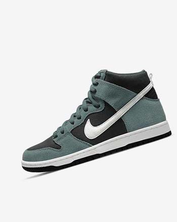 Black / White Women's Nike SB Dunk High Pro Skate Shoes | CA4877