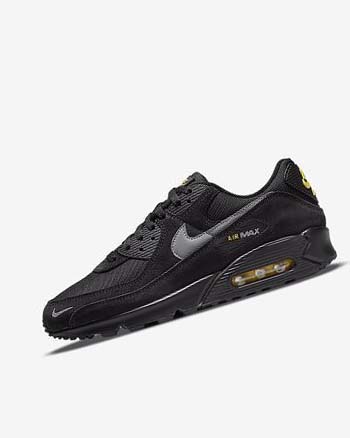 Black / Yellow / Metal Grey Men's Nike Air Max 90 Casual Shoes | CA2904