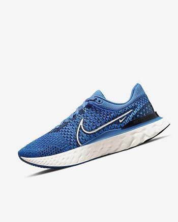 Blue / Black / Blue Men's Nike React Infinity Run Flyknit 3 Running Shoes | CA5328