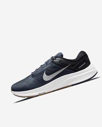 Blue / Black / Dark Obsidian / Grey Men's Nike Air Zoom Structure 24 Running Shoes | CA5421