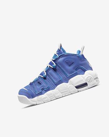 Blue / Blue / White Boy Nike Air More Uptempo Basketball Shoes | CA5313