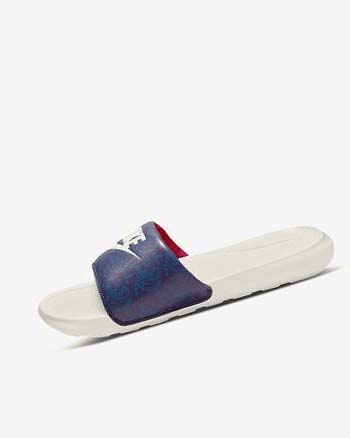 Blue / Dark Blue / Red Men's Nike Victori One Slides | CA4969