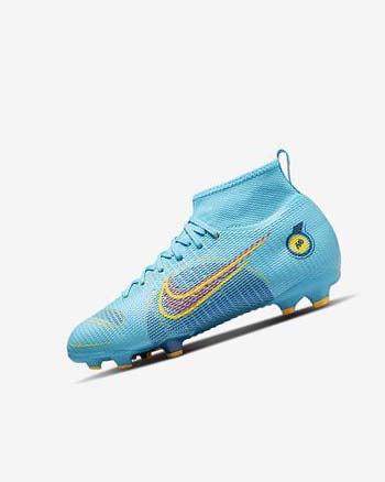 Blue / Orange Boy Nike Jr. Mercurial Superfly 8 Pro FG Soccer Cleats | CA4744