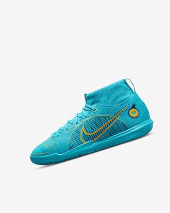 Blue / Orange Girls' Nike Jr. Mercurial Superfly 8 Academy IC Soccer Shoes | CA2817