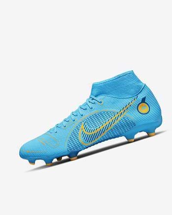 Blue / Orange Men's Nike Mercurial Superfly 8 Academy MG Soccer Cleats | CA5502