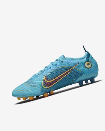 Blue / Orange Men's Nike Mercurial Vapor 14 Elite AG Soccer Cleats | CA4918