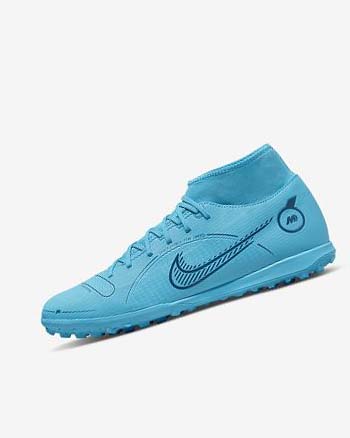 Blue / Orange Women's Nike Mercurial Superfly 8 Club TF Soccer Shoes | CA4813