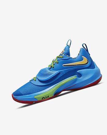 Blue / Red Men's Nike Zoom Freak 3 Basketball Shoes | CA4784