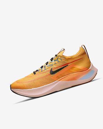 Gold / Orange / Black Men's Nike Zoom Fly 4 Running Shoes | CA2857