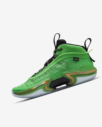 Green / Black / Light Green / Metal Gold Men's Nike Air Jordan XXXVI Basketball Shoes | CA5509