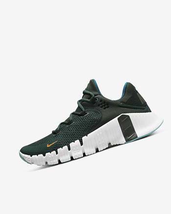 Green / Black / White Men's Nike Free Metcon 4 Training Shoes | CA5495