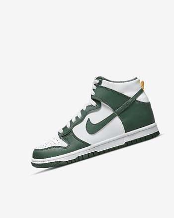 Green / Gold / White Boy Nike Dunk High Shoes | CA2546