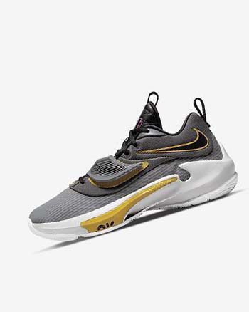 Grey / Black Men's Nike Zoom Freak 3 Basketball Shoes | CA2868
