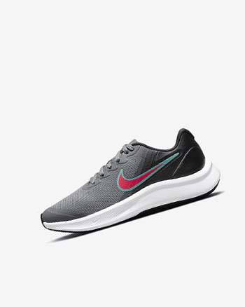 Grey / Black / Red Boy Nike Star Runner 3 Running Shoes | CA5181