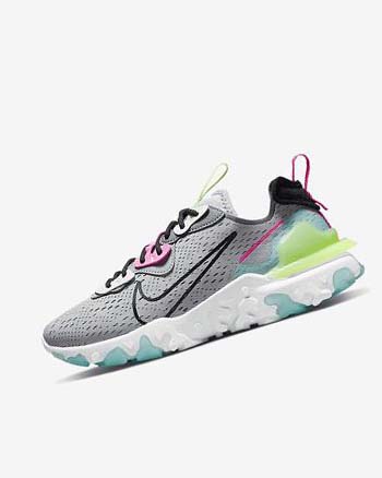Grey / Grey / Pink / Black Women's Nike React Vision Running Shoes | CA2573