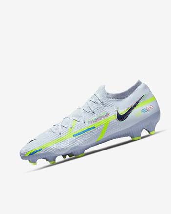 Grey / Light Blue / Blue Women's Nike Phantom GT2 Pro FG Soccer Cleats | CA4683