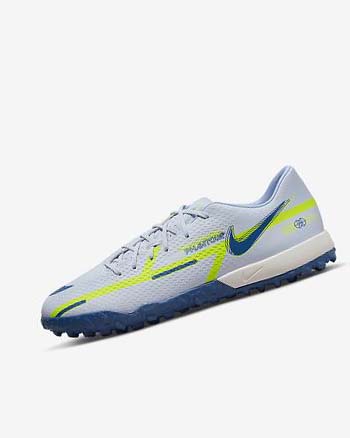Grey / Light Blue / Dark Blue Women's Nike Phantom GT2 Academy TF Soccer Shoes | CA2516