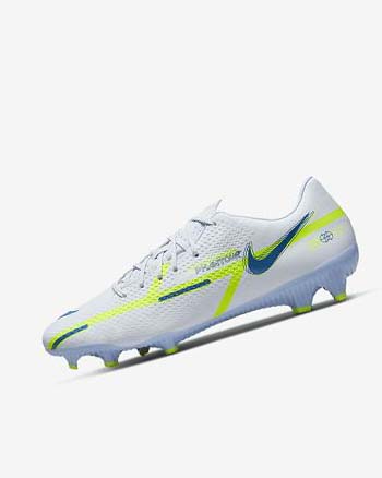 Grey / Light Blue / Dark Blue Women's Nike Phantom GT2 Academy MG Soccer Cleats | CA2840