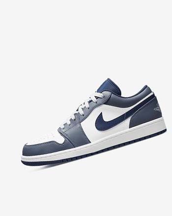Navy / White Men's Nike Air Jordan 1 Low Sneakers | CA5108