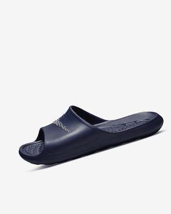 Navy / White Men's Nike Victori One Slides | CA2441