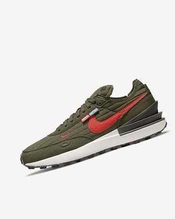 Olive / Black / Orange Men's Nike Waffle One Premium Sneakers | CA5520