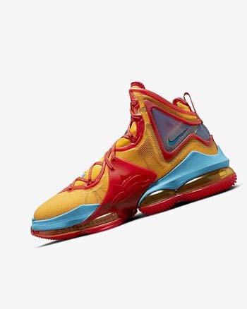 Orange / Gold / Red / Light Blue Women's Nike LeBron 19 Basketball Shoes | CA2993