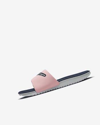 Pink / Navy / Metal Silver Boy Nike Kawa SE Slides | CA1204