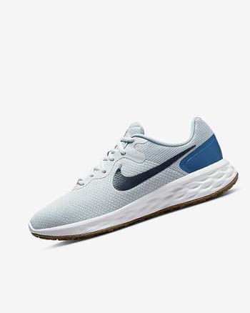 Platinum / Dark Blue / Blue / Blue Men's Nike Revolution 6 Running Shoes | CA2246
