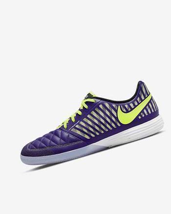 Purple / Black / White Men's Nike Lunar Gato II IC Soccer Shoes | CA4791