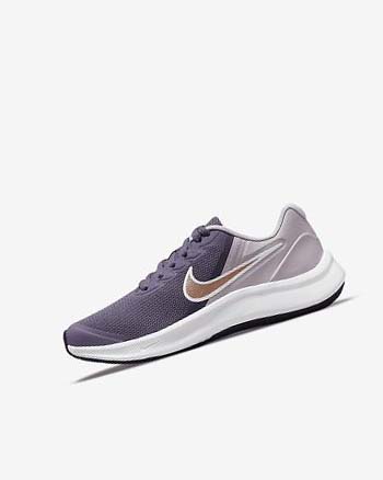 Purple / Grey / Metal Red Brown Boy Nike Star Runner 3 Running Shoes | CA2551
