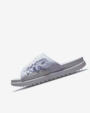 Purple / White / White Women's Nike Asuna Print Slides | CA3100