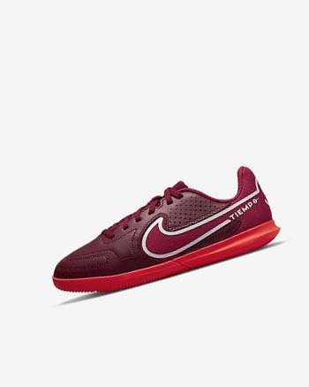 Red / Light Red Boy Nike Jr. Tiempo Legend 9 Club IC Soccer Shoes | CA3023