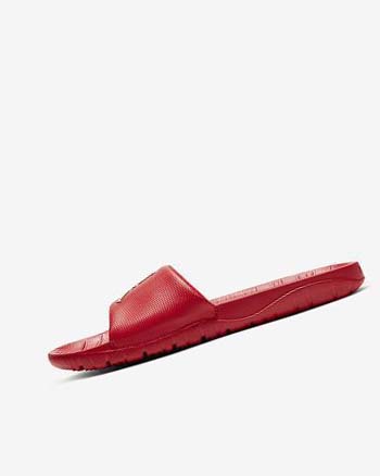 Red / Metal Silver Men's Nike Jordan Break Slides | CA5570