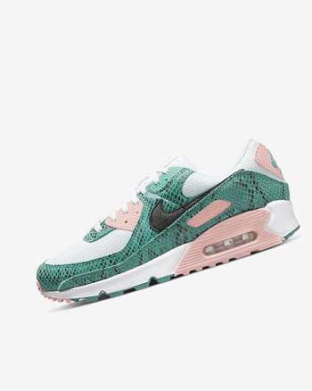 Turquoise / White / Coral / Black Men's Nike Air Max 90 Casual Shoes | CA4821