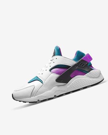 White / Black Men's Nike Air Huarache Sneakers | CA5458